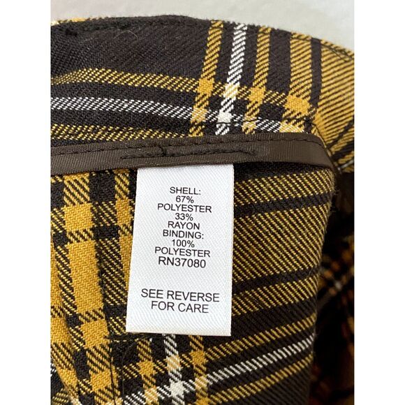 Cato Skirt Womens Size 10 Pencil Straight Plaid Offset Split Yellow Black - Picture 8 of 8